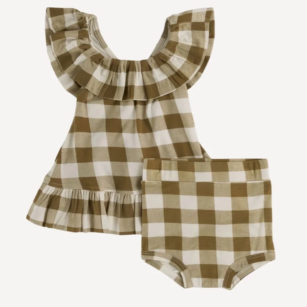Kate Quinn Gingham Ruffle Pinafore Dress and Bloomers - Picture 5 of 6